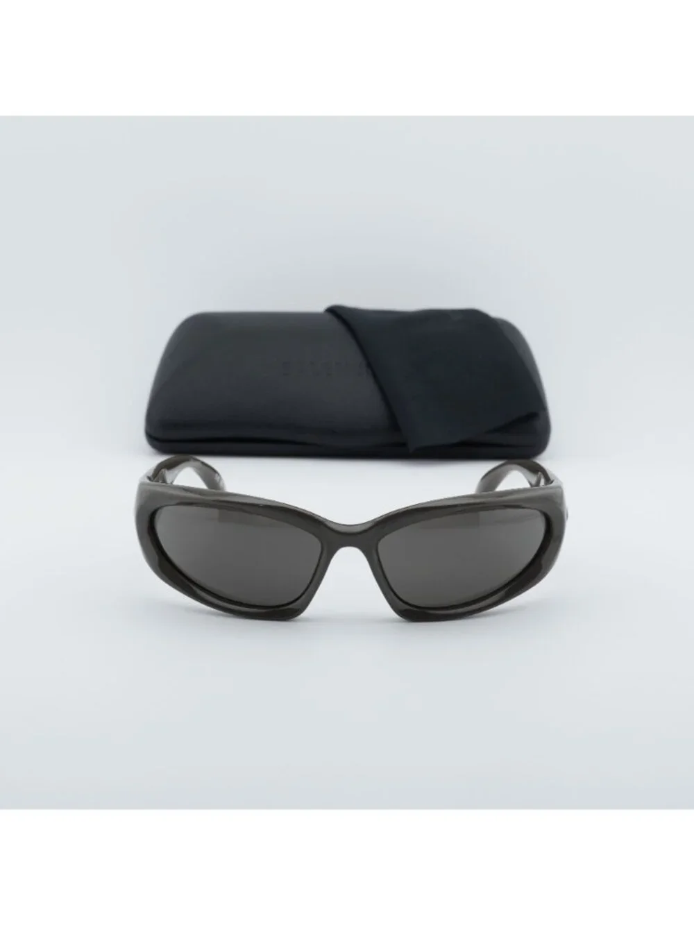 Balenciaga BB0157S 008 Geometric Sport Sunglasses - Grey / Grey
